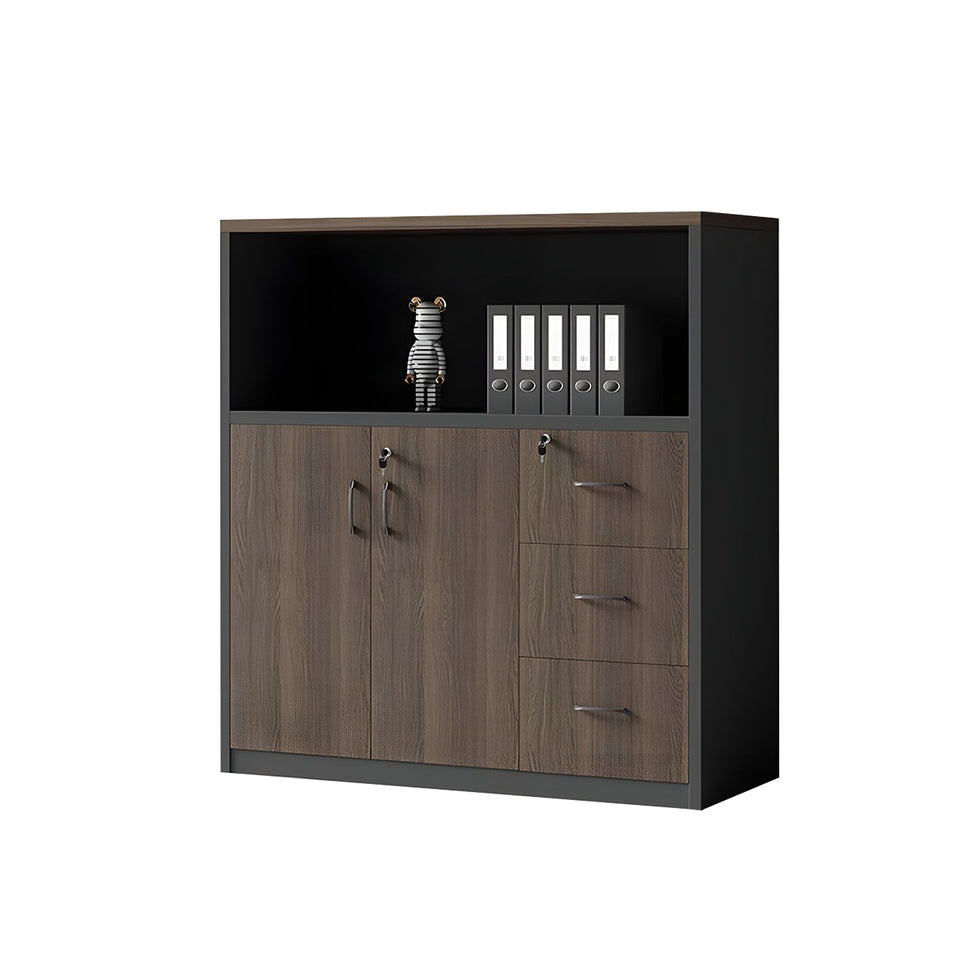 Stylish Multifunctional Office Storage Cabinet with Lockable Drawers for Workspace Organization, Printer Station, and Document Filing CWG-2167