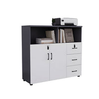Stylish Lockable Wooden File Cabinet with Multi-Compartment Storage for Workspace CWG-2164