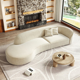Minimalist Soft Curved Sofa with Single Armrest for Living Room BSF-0003（In Stock）