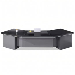 Modern Executive Desk 87-126 in Wide with Side Storage & Lumbar Support for Home Office