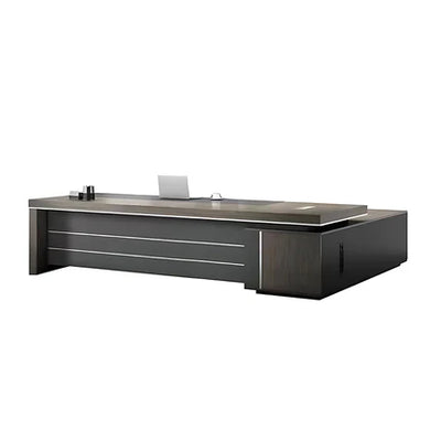 Modern L-Shaped Executive Office Desk with Side Storage Cabinet for Manager LBZ-605
