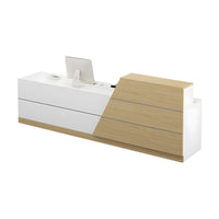 Color-Blocked Front Desk with Compartments and Drawer for Consultation and Guest Reception JDT-1070