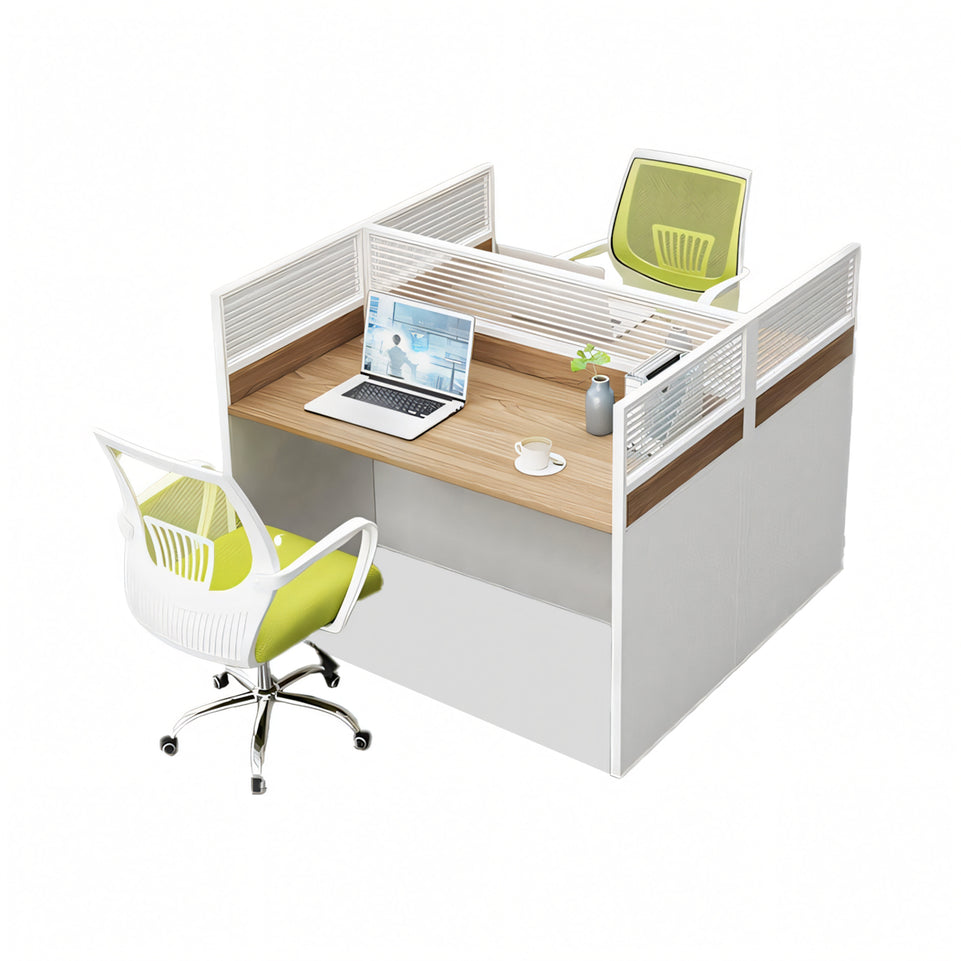 Modern L-Shaped Office Desk with Screen Divider for Employee Workstations BGZ-222