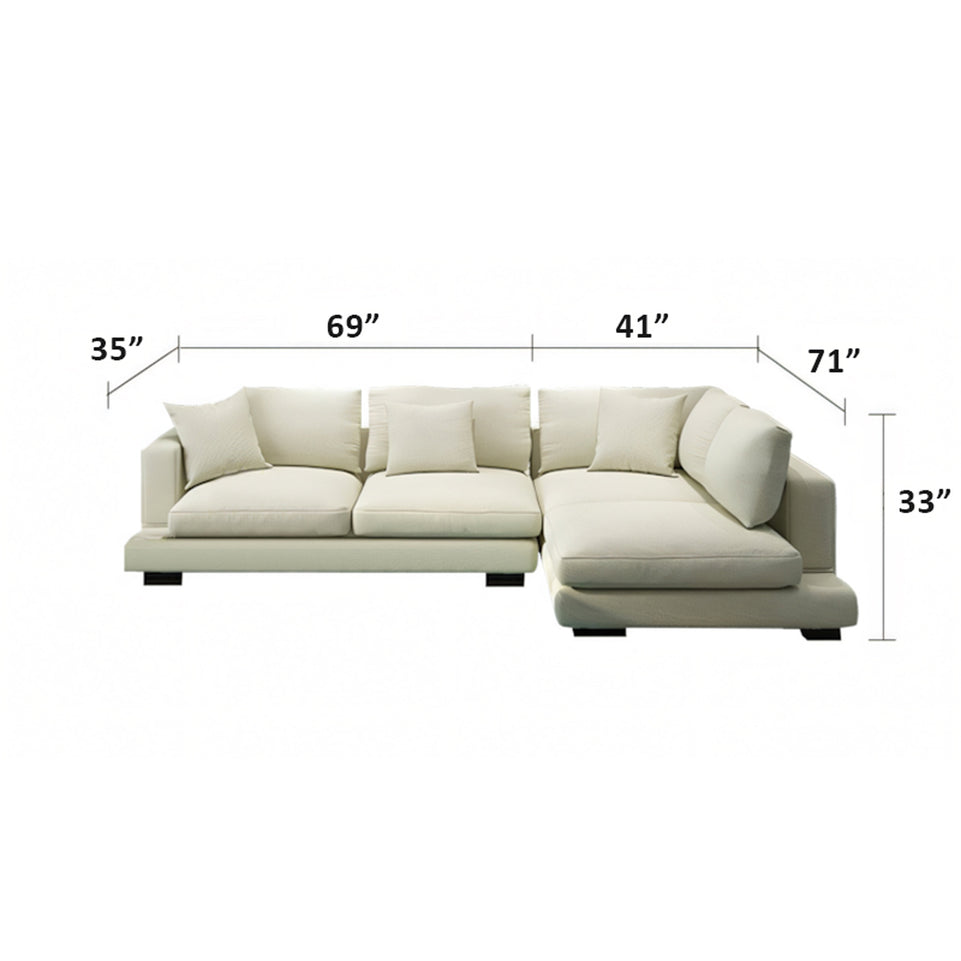 Italian Minimalist Sofa Modern Couch Chaise Lounge BSF-2004