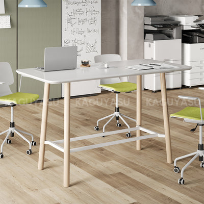 Bar Table with Built-In Power Outlet, 1.18-Inch Thick Top & Reinforced Legs