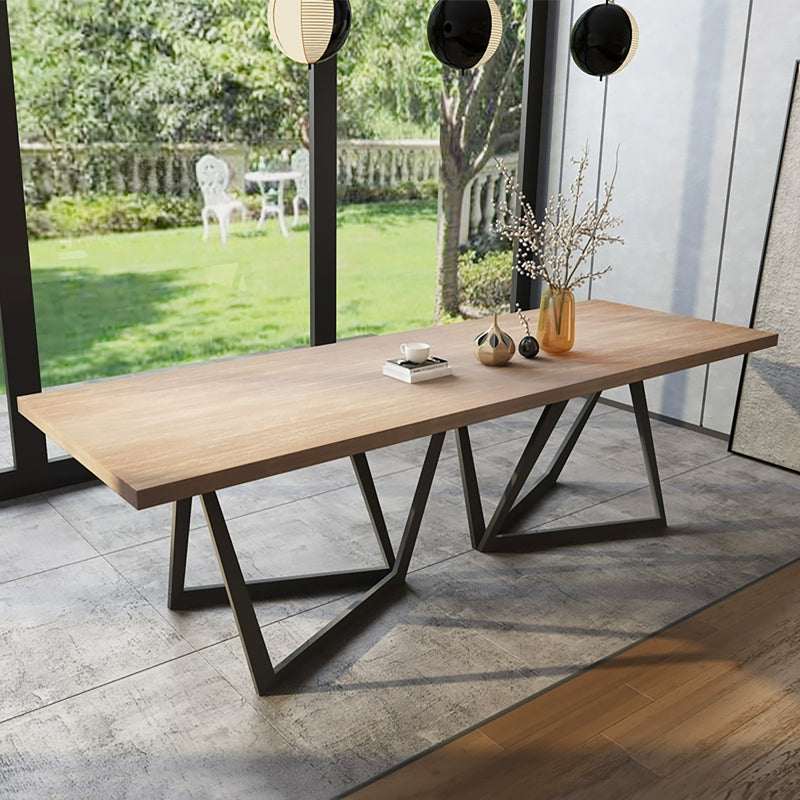 Industrial Solid Wood Conference Table With Adjustable Rotating Foot