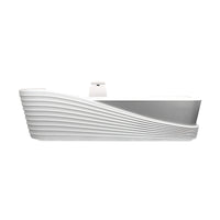 Boat-Shaped Stainless Steel Straight Reception Desk with Large Storage for Hair Salons JDT-109