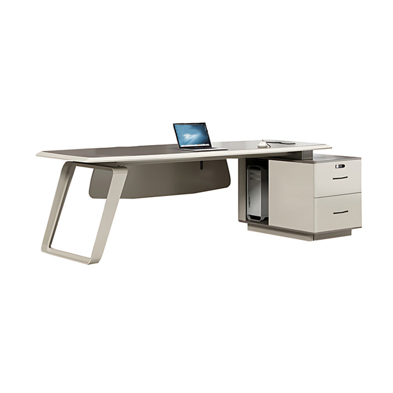 Modern Stylish Customizable Executive Desk with Side Cabinet and PC Storage LBZ-K067