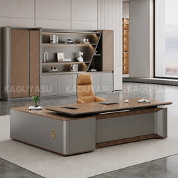 Premium Height-adjustable Executive Desk with Slide-out Power Outlet, Wireless Charging & Side Storage Cabinet (79–102")