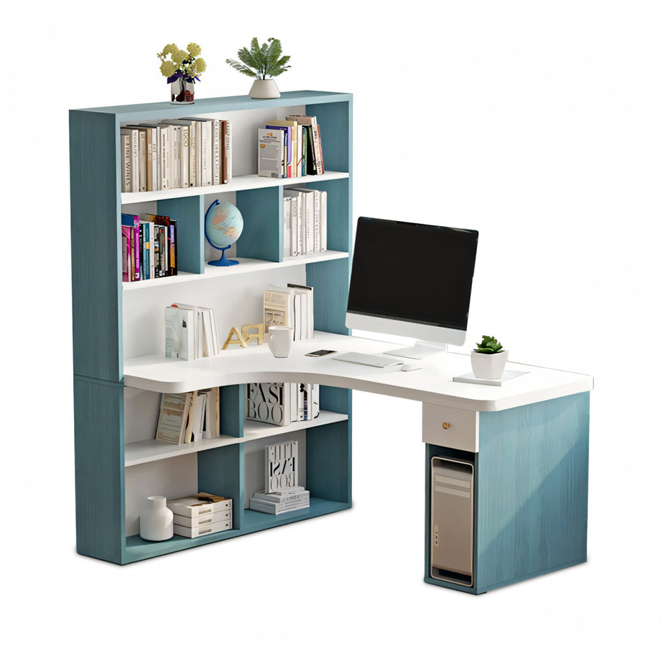 Corner Computer Desk with Bookshelf - Ideal for Students and Home Offices BGZ-164