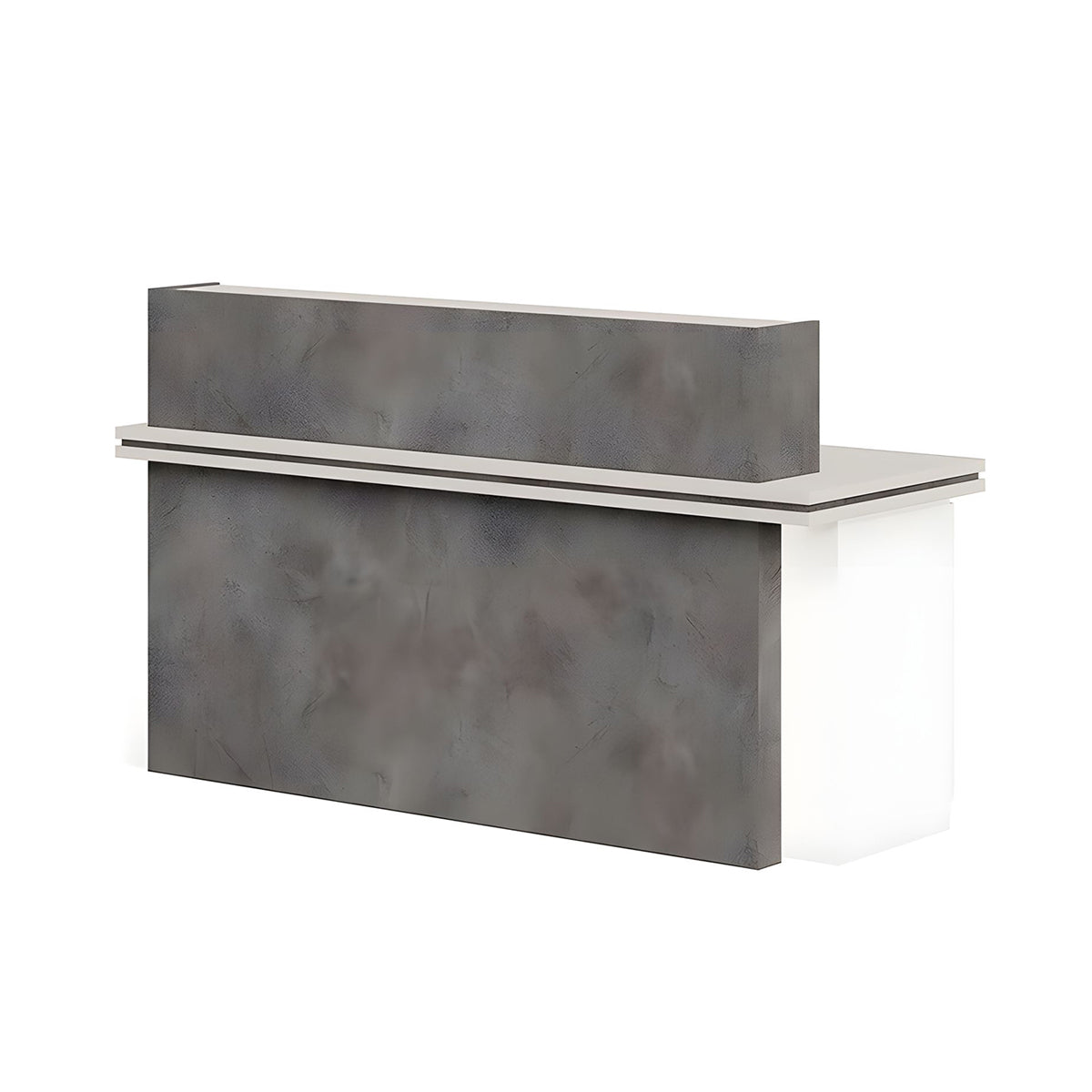 Segmented Design Straight Front Desk with Compartments and Lockable Cabinet for Hotels and Offices JDT-10100