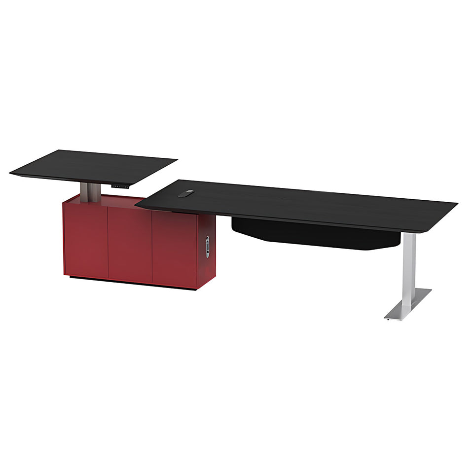 Luxury Electric Executive Desk with Dual Smart Outlets & Wireless Charging for Modern Offices LBZ-2314