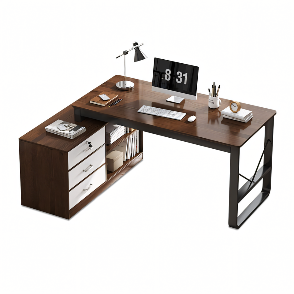 Modern Minimalist Corner Desk and Chair Set for Home Office and Study BGZ-118