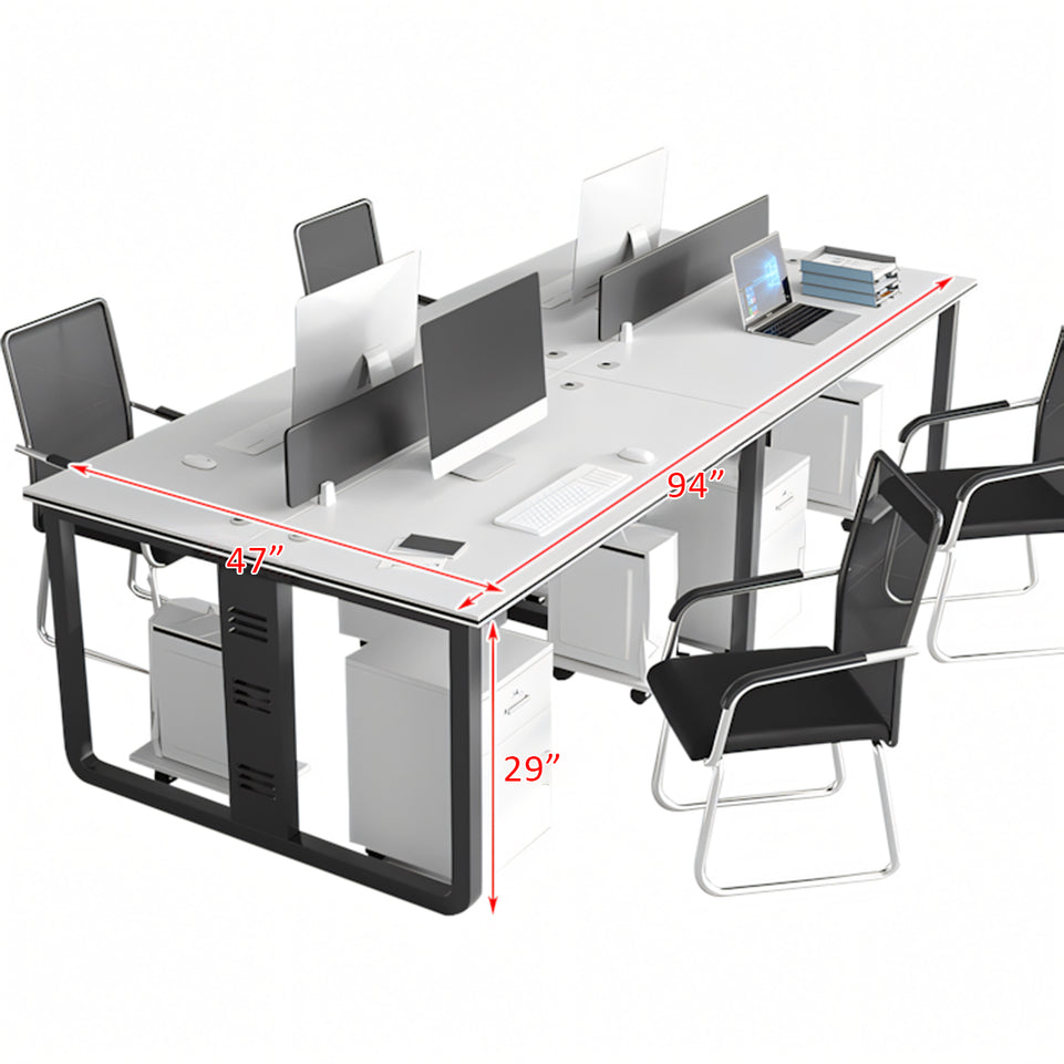 Modern White Office Desk & Chair Set  BGZ-K003