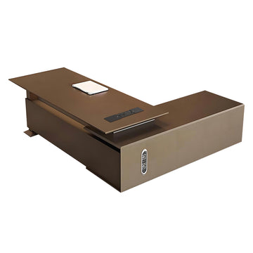 L-Shaped Executive Desk 79-150 in Wide with Lockable for Home Office