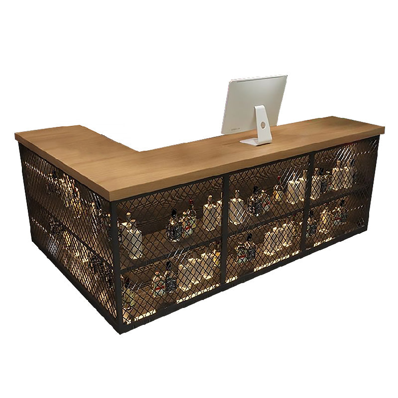 L-Shaped Reception Desk with Drawers and Storage Cabinets for Restaurants and BBQ Shops JDT-1025