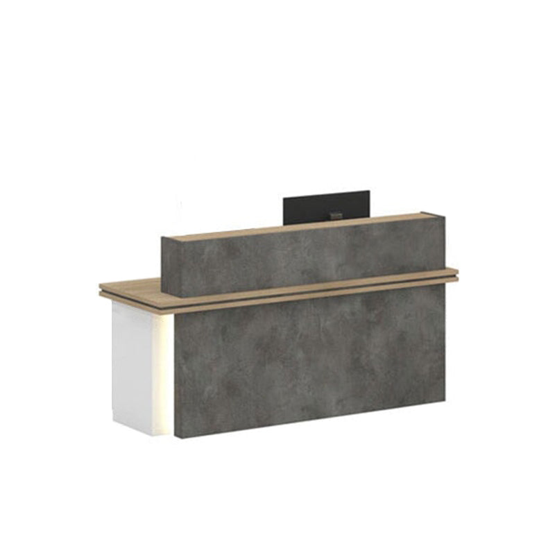 Segmented Design Straight Front Desk with Compartments and Lockable Cabinet for Hotels and Offices JDT-10100