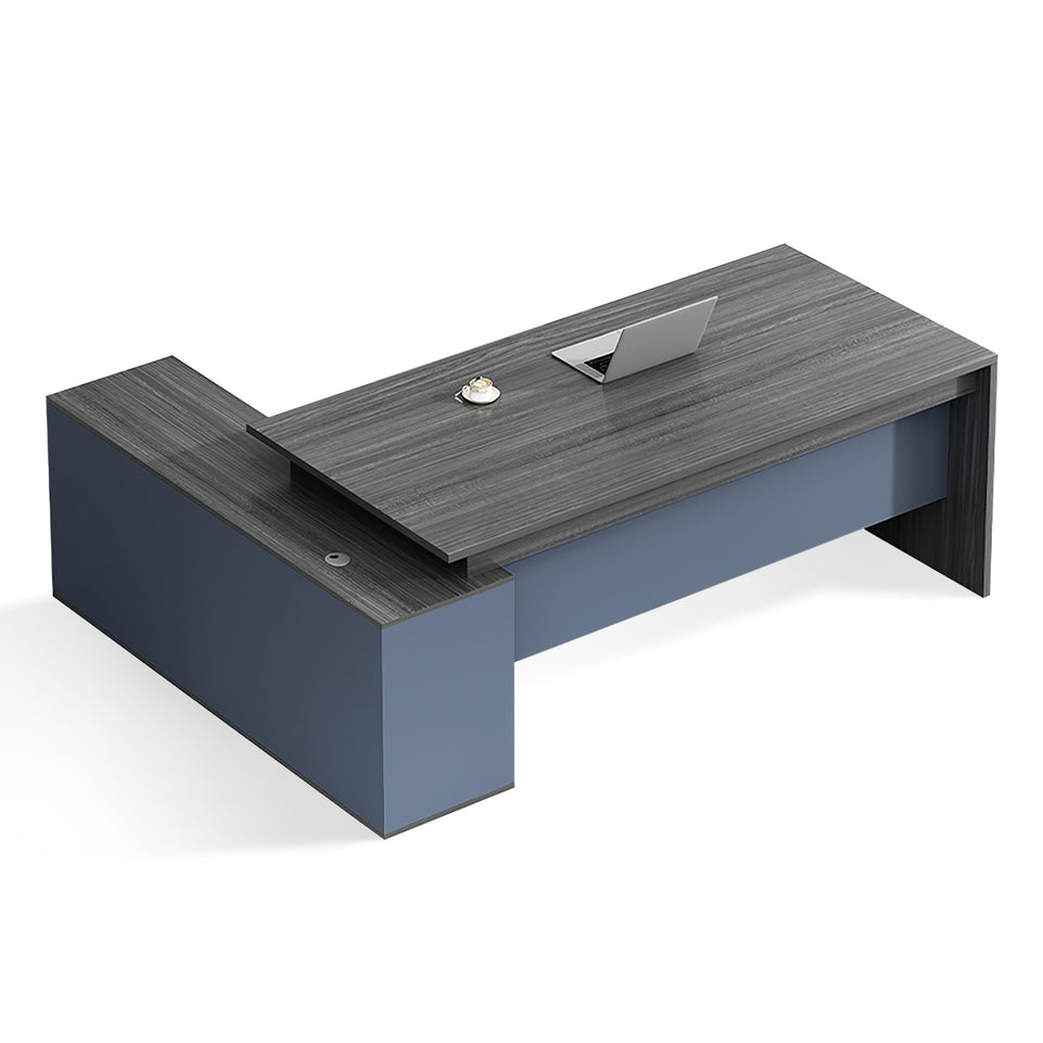 Modern L-Shaped Executive Desk with Side Storage Cabinet LBZ-2139