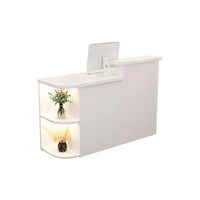 Display Corner Small Reception Desk with Storage and Lockable Drawer for Clothing Stores JDT-733