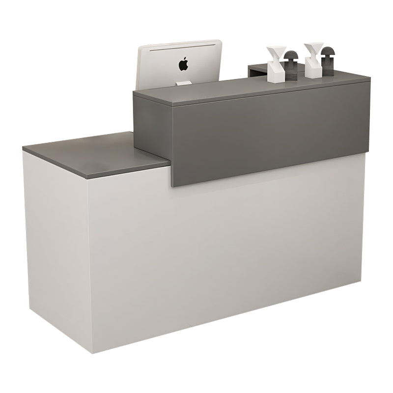 Double-layer Countertop Small Straight Reception Desk with Drawers and Keyboard Tray for Stores JDT-1086