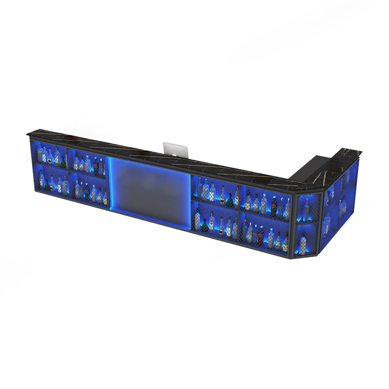 Window Display L-Shaped Straight Reception Desk with Large Storage for Bars and KTV JDT-1017