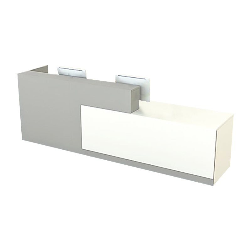 Color-Blocked Front Desk with Keyboard Tray and Shelf for Office JDT-10106