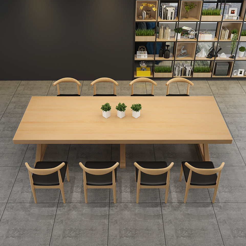 Nordic Simple Solid Wood Negotiation Conference Table and Chairs Rectangular Conference HYZ-10123