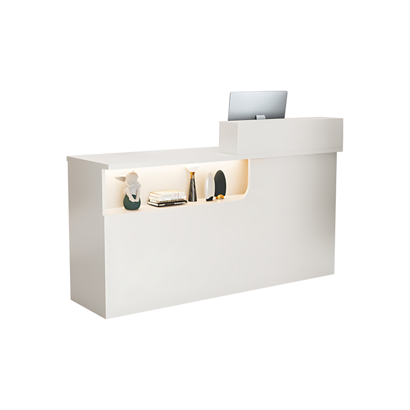 Corner Small Straight Compact Reception Desk with Storage for Barber Shops and Salons JDT-1030