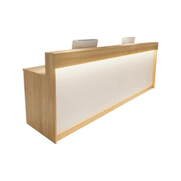 Straight Color-Blocked Reception Desk with Keyboard Tray and Drawers for Offices and Hotel Lobbies JDT-004