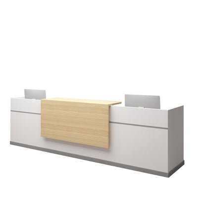 Color-Blocked Reception Desk with Compartments and Mobile Cabinet for Consultation and Reception JDT-1072