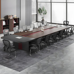Rectangular Conference Table with Cable Management & Lumbar Support for Meeting Room