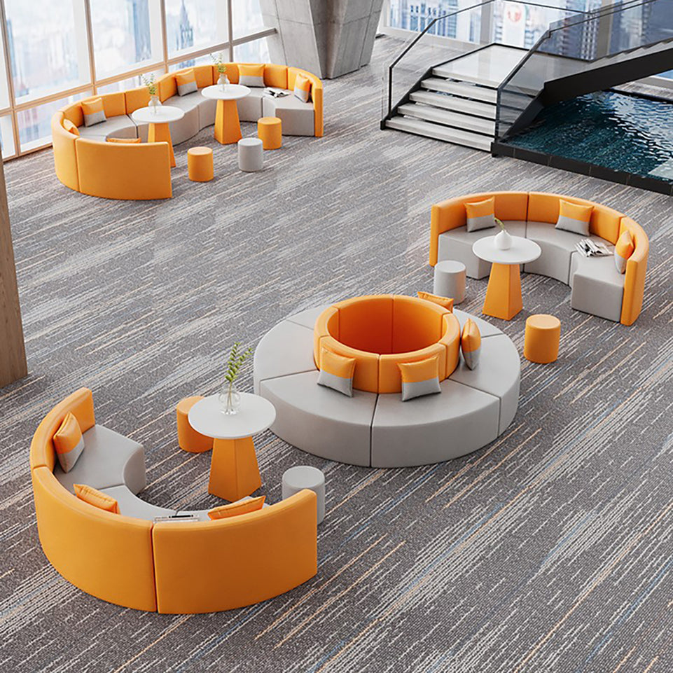 Creative Modular Faux Leather Curved Sofa for Office Lobby & Reception Area SFA-719
