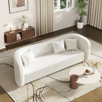 Elegant Teddy Fabric Office Sofa with Curved Backrest for Modern Workspaces SZ-SF-0005 (In Stock)