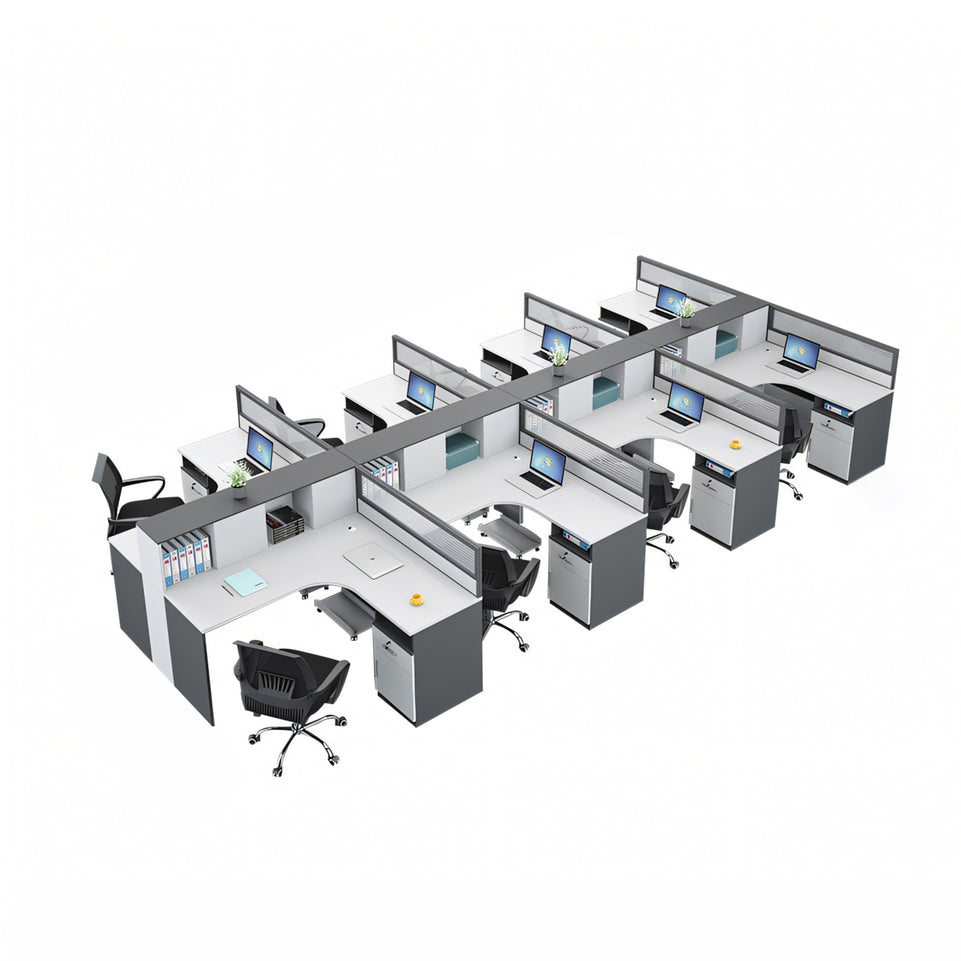 Modern Office Workstation Set with Screens, Ideal for 2/4/6-Person Workspaces BGZ-220