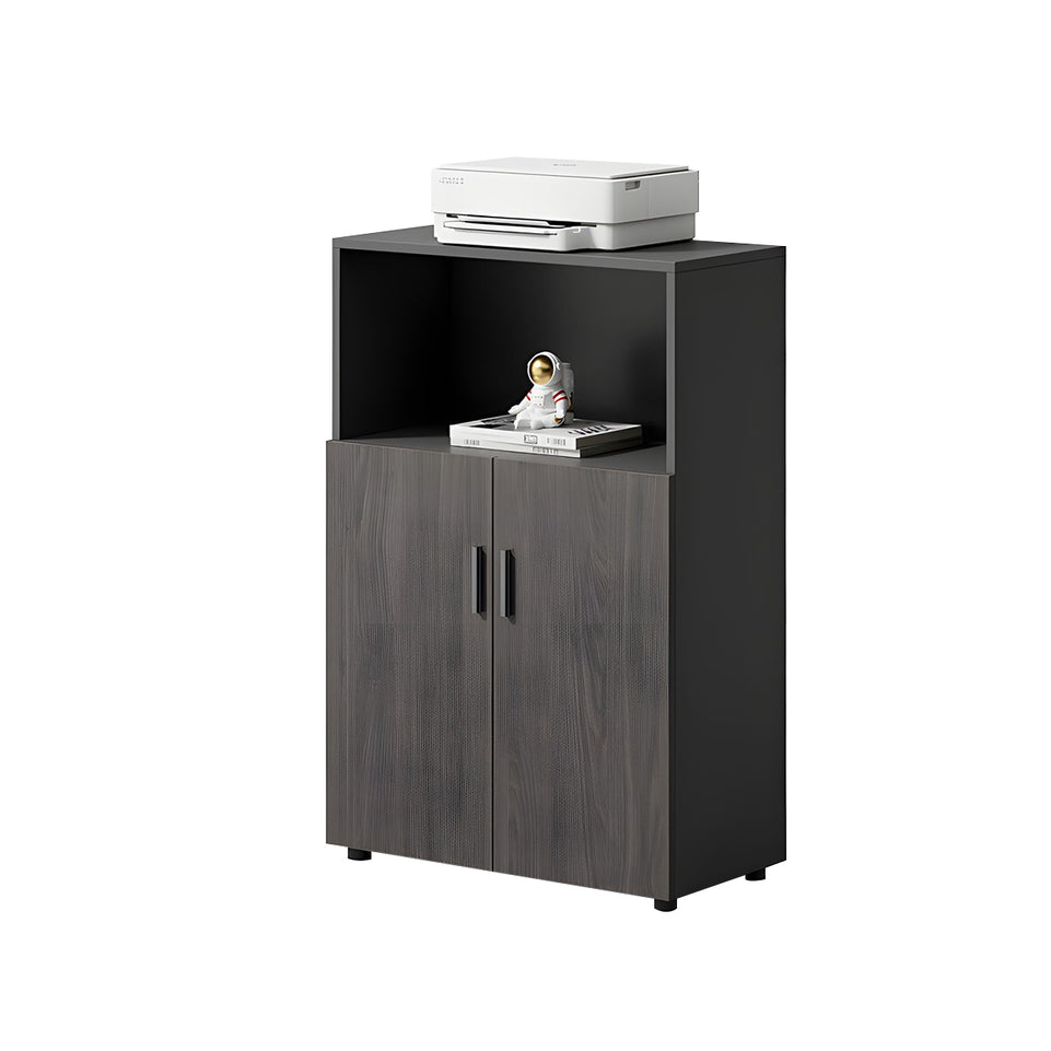Modern Office Cabinet with Ample Storage, Wooden Floor-Standing Cabinet, Partitioned Storage, Quiet Hinges, and Sleek Aluminum Handles CWG-2174