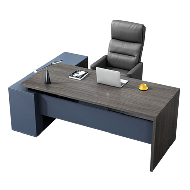 Office Desk Executive Desk With Side Cabinet with Wiring Hole with Curtain Plate LBZ-1068