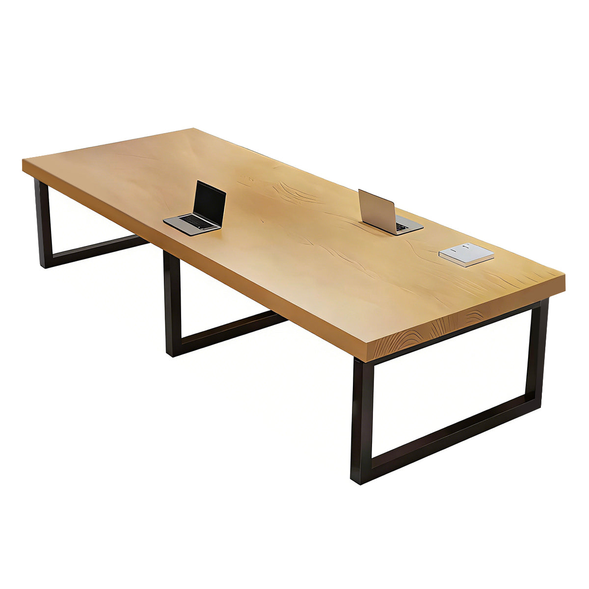 Executive Elegance Custom Made Solid Wood Conference Table With Reinforced Steel Legs For Office, Training, And Meeting Rooms HYZ-107