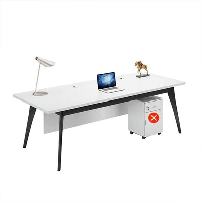 Modern Minimalist Executive Desk with Carbon Steel Legs and Cable Management Holes LBZ-10196