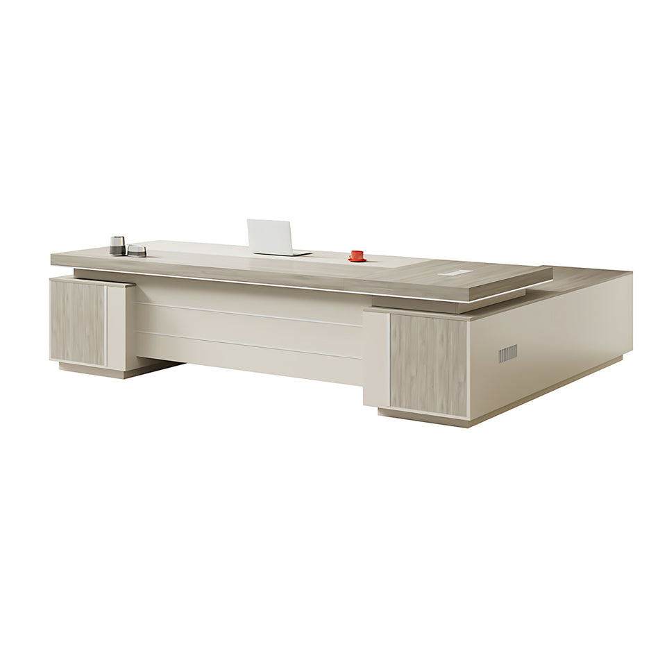 Modern Executive Desk 63-126 in Wide with Dual-Tone & Lumbar Support for Home Office
