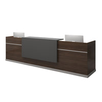 Color-Blocked Reception Desk with Compartments and Mobile Cabinet for Consultation and Reception JDT-1072