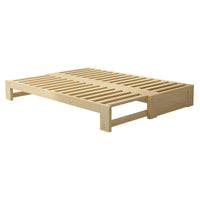 Versatile Solid Wood Extendable Bed with Raised Bed Leg Design