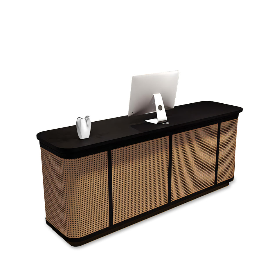 Rustic Wicker Front Desk: Perfect for Boutique Hotels and Restaurants JDT-145