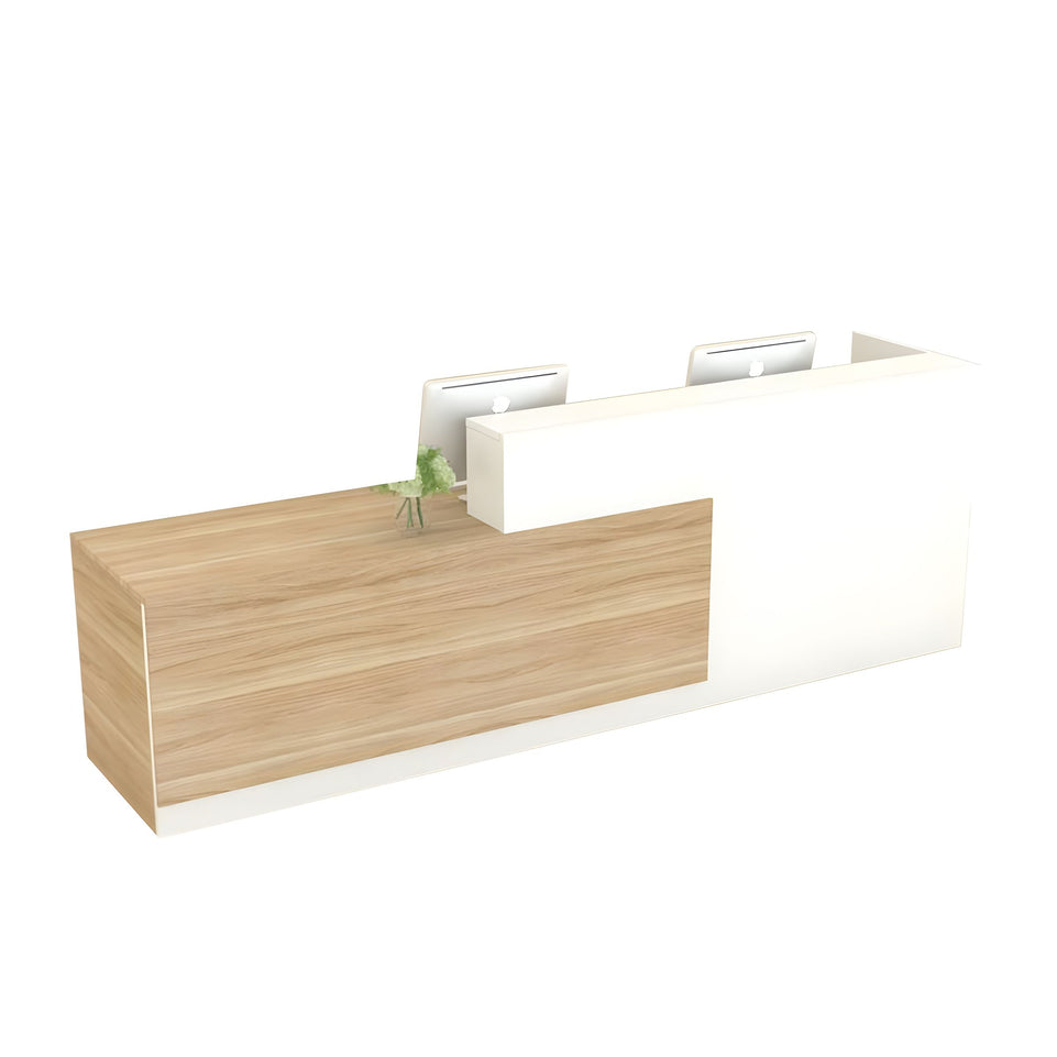 Color-Blocked Front Desk with Keyboard Tray and Shelf for Office JDT-10106