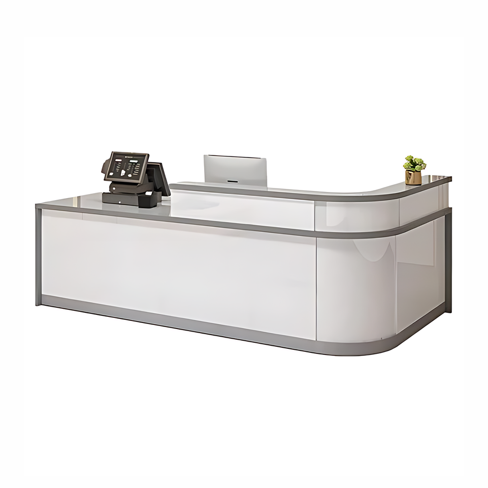 Rectangular Laminate Front Reception Desk with Filing Cabinet JDT-766