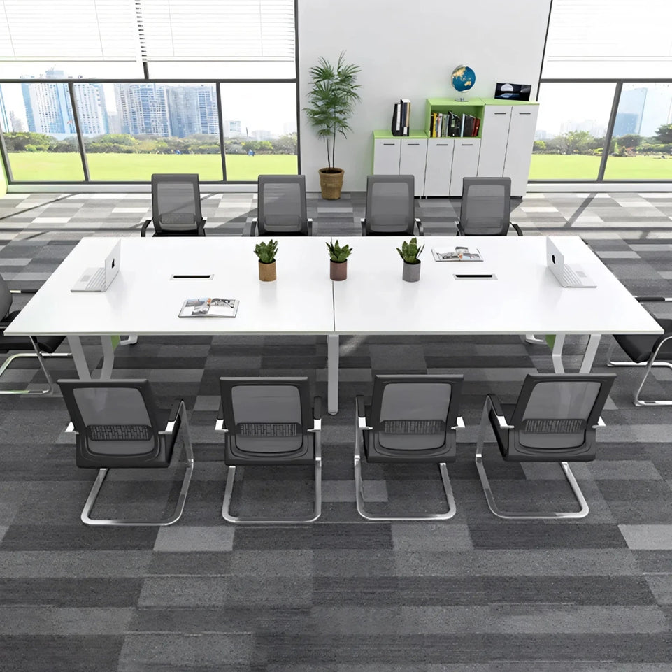 Simple Long Rectangular Conference Table Made of Steel Conference Table for 6-10 People HYZ-1031