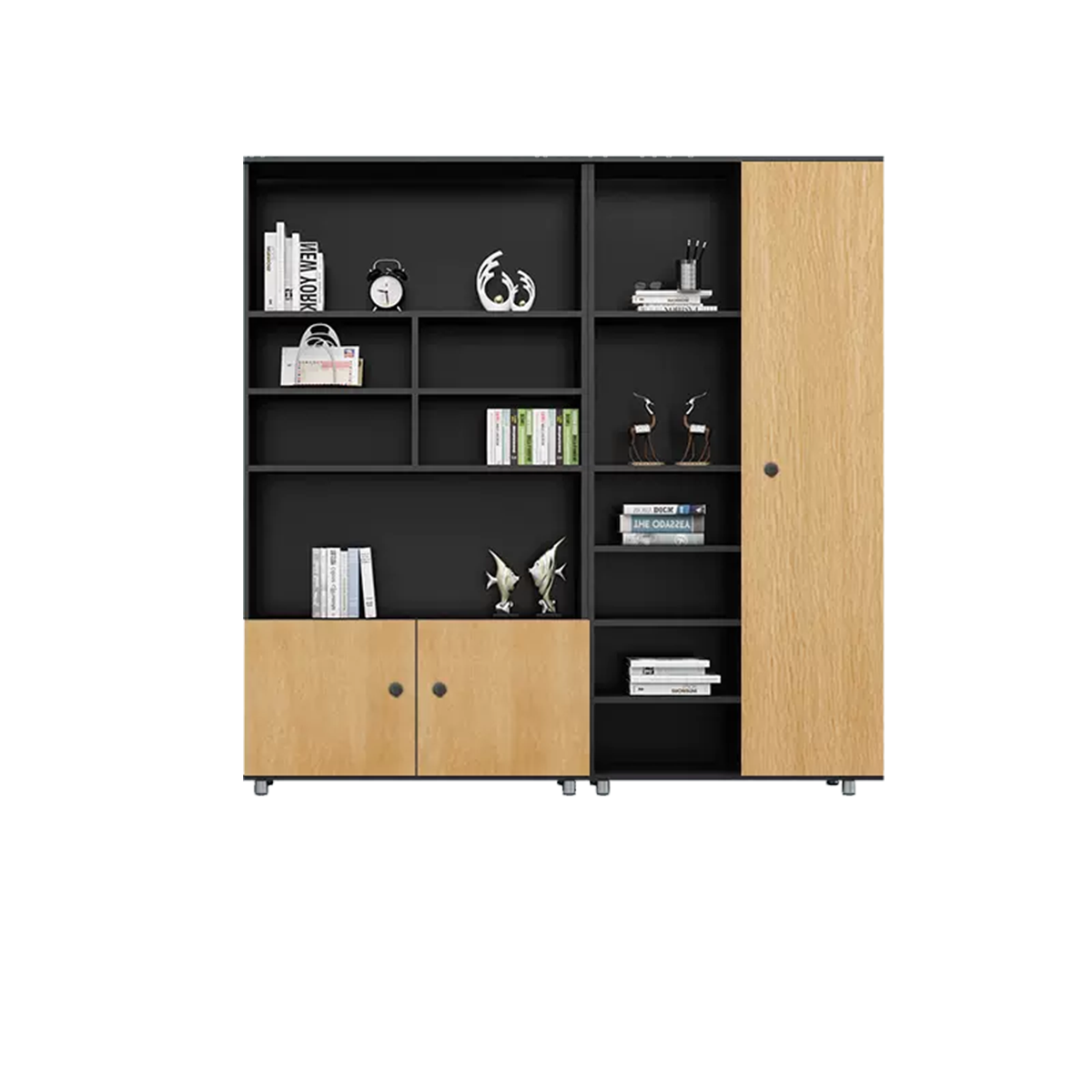 Rectangular Wooden File Cabinet with Open Storage Compartments WJG-745