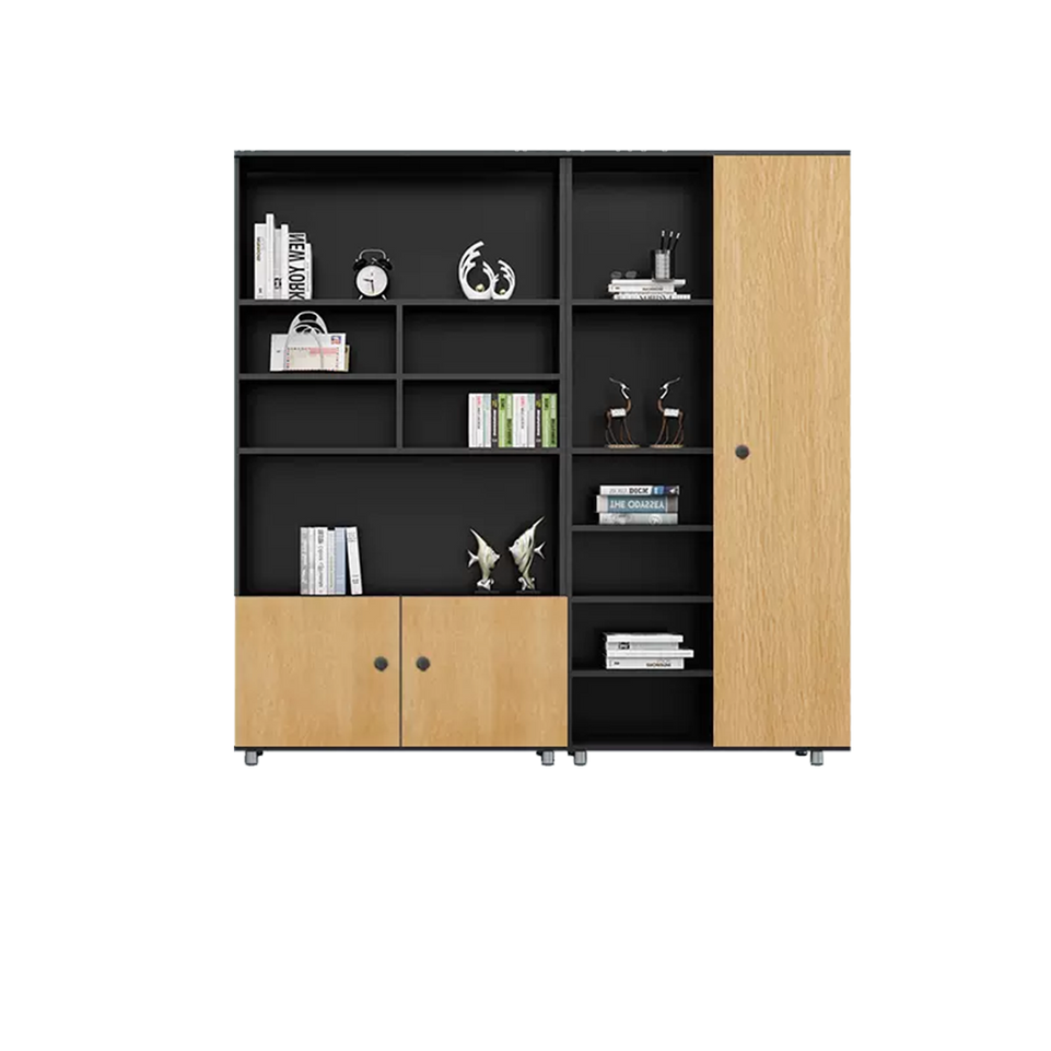 Rectangular Wooden File Cabinet with Open Storage Compartments WJG-745