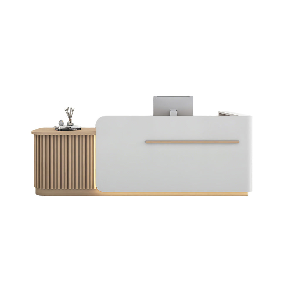 Sleek Reception Desk with Ample Storage & Functional Layout JDT-2342
