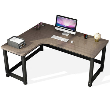 L-Shaped Office Desk 47-71 in Wide with Cable Management for Home Office