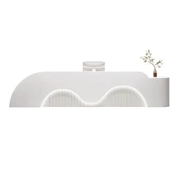 Luxury Curved Reception Desk Beauty Salon Cashier Counter（Stock Items）